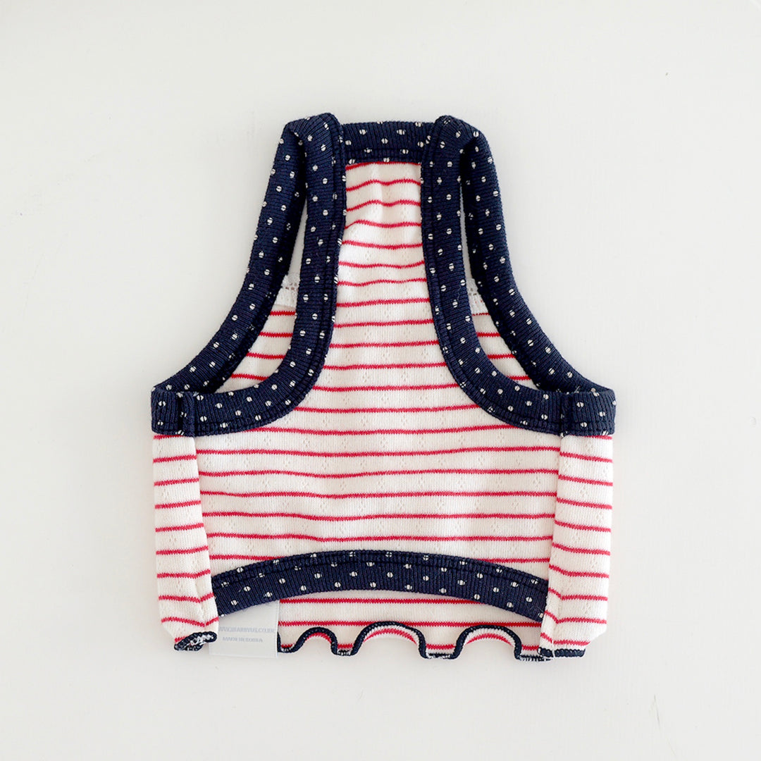 ※予約販売【near by us】Pinter Button Crop Top（Red）