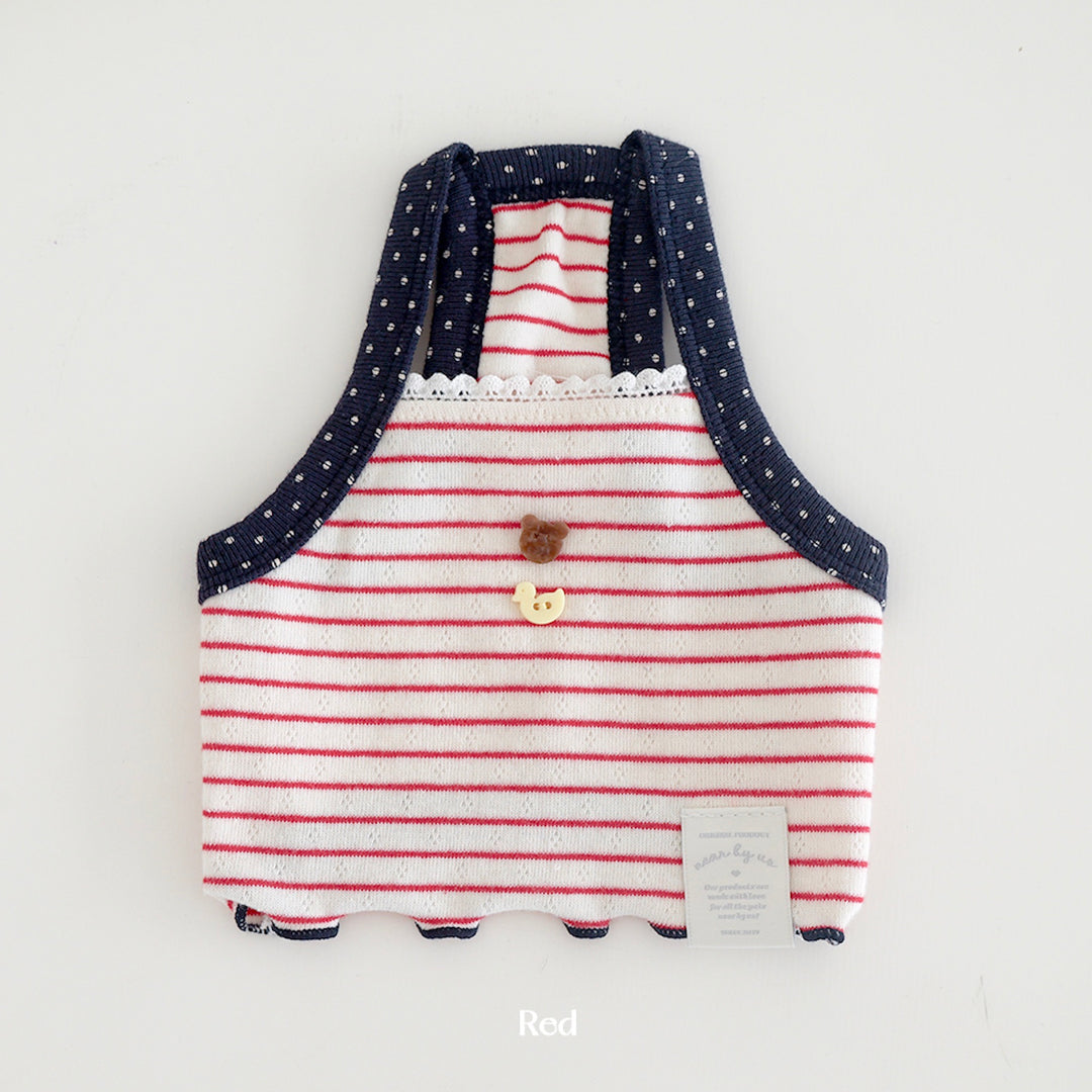 ※予約販売【near by us】Pinter Button Crop Top（Red）
