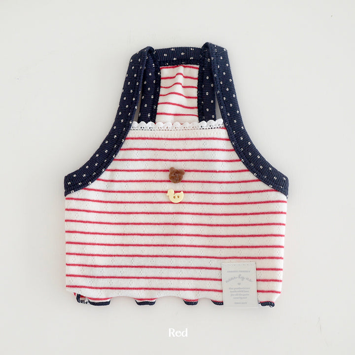 ※予約販売【near by us】Pinter Button Crop Top（Red）