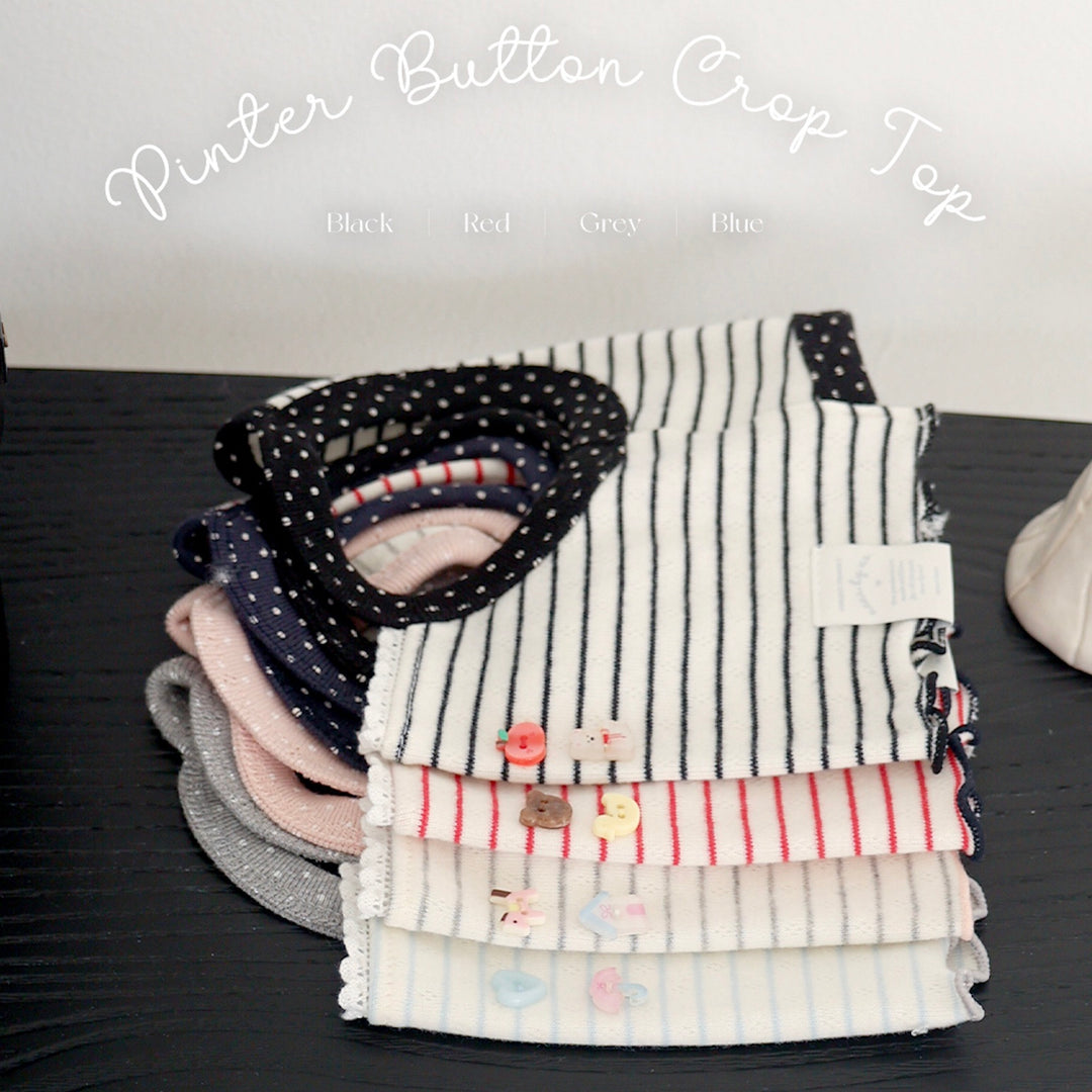 ※予約販売【near by us】Pinter Button Crop Top（Black）