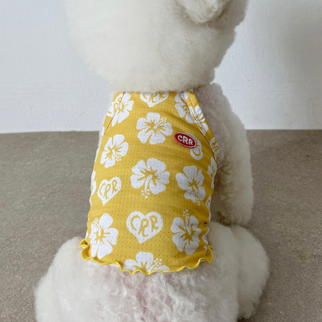 即納【CRR】Summer Hawaiian Cool Strap Top（Yellow）