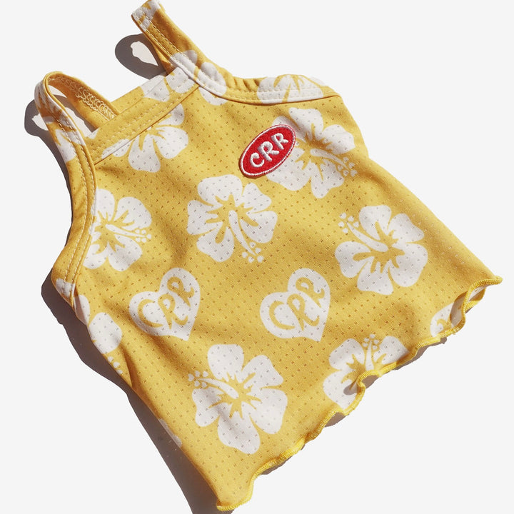 即納【CRR】Summer Hawaiian Cool Strap Top（Yellow）