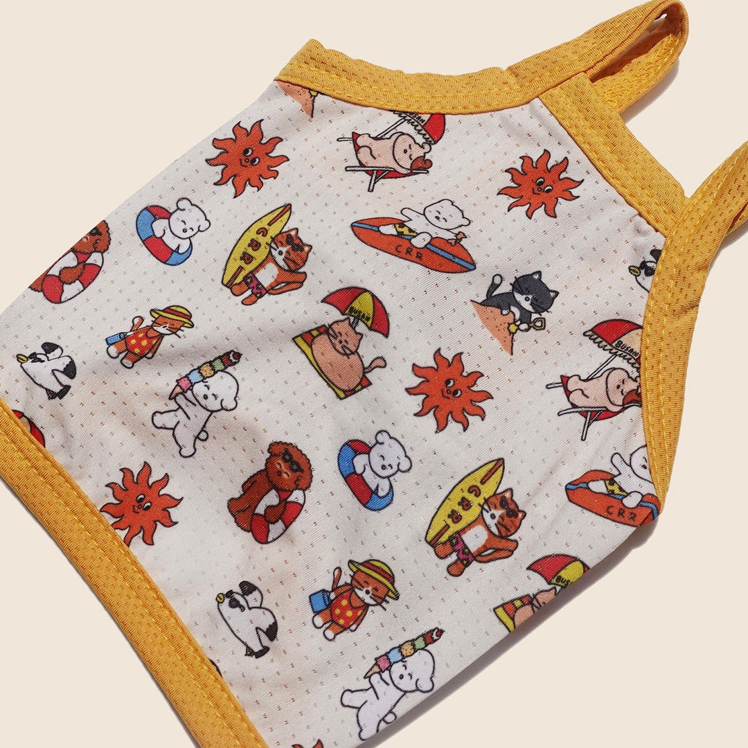 即納【CRR】Summer Vacation Cool Strap Top（Yellow）