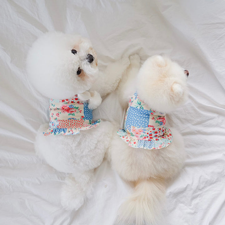 ※予約販売【noutti】Patchwork Frill Crop Top