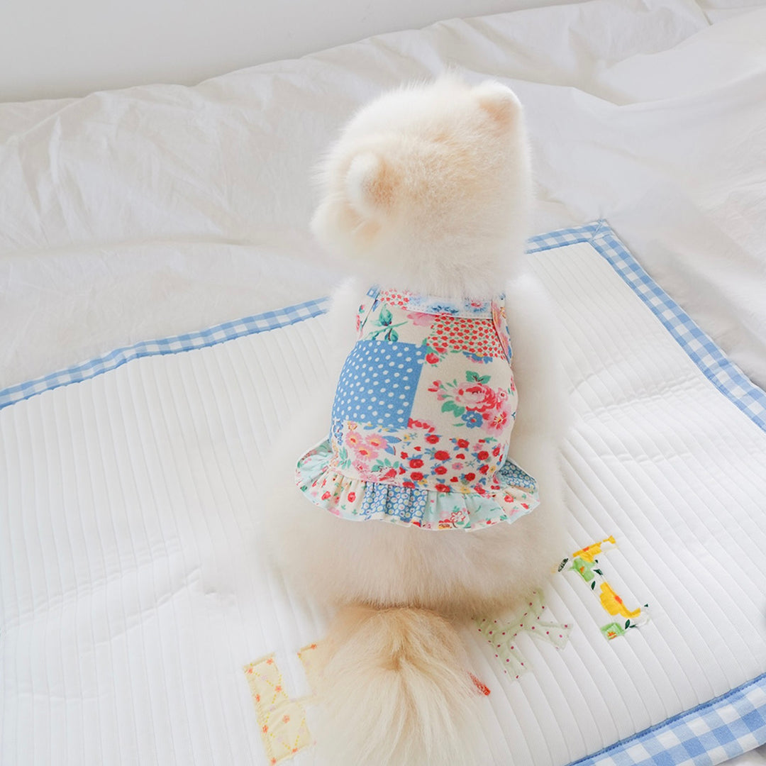 ※予約販売【noutti】Patchwork Frill Crop Top