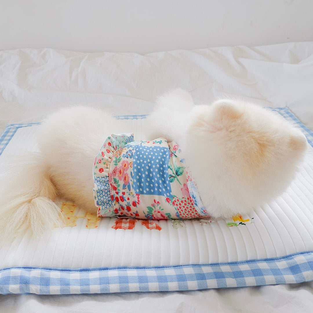 ※予約販売【noutti】Patchwork Frill Crop Top