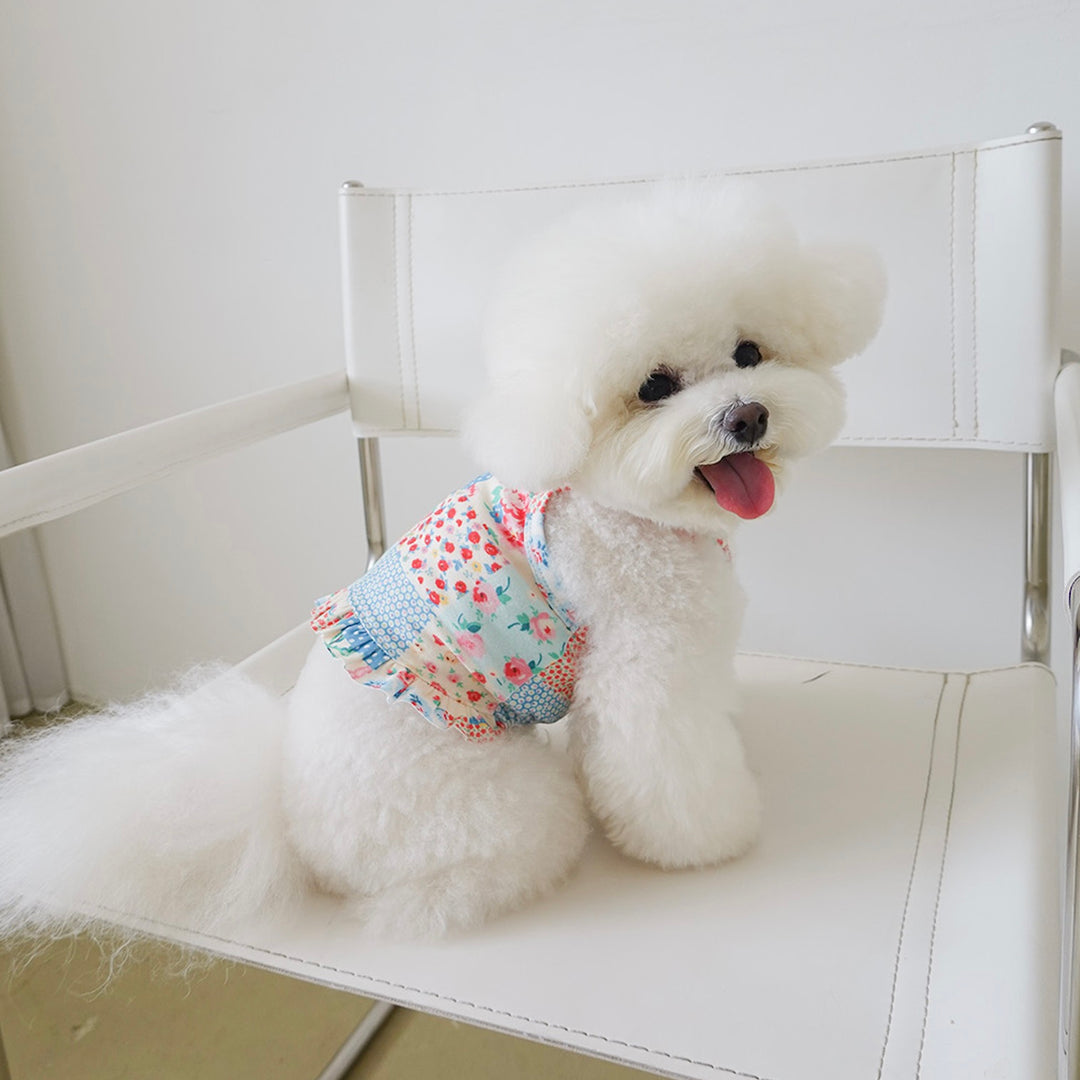 ※予約販売【noutti】Patchwork Frill Crop Top