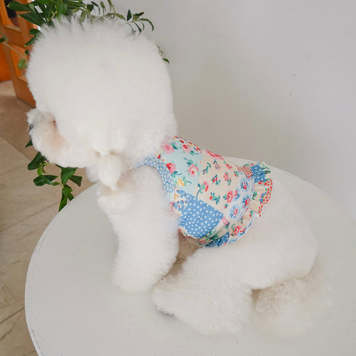 ※予約販売【noutti】Patchwork Frill Crop Top