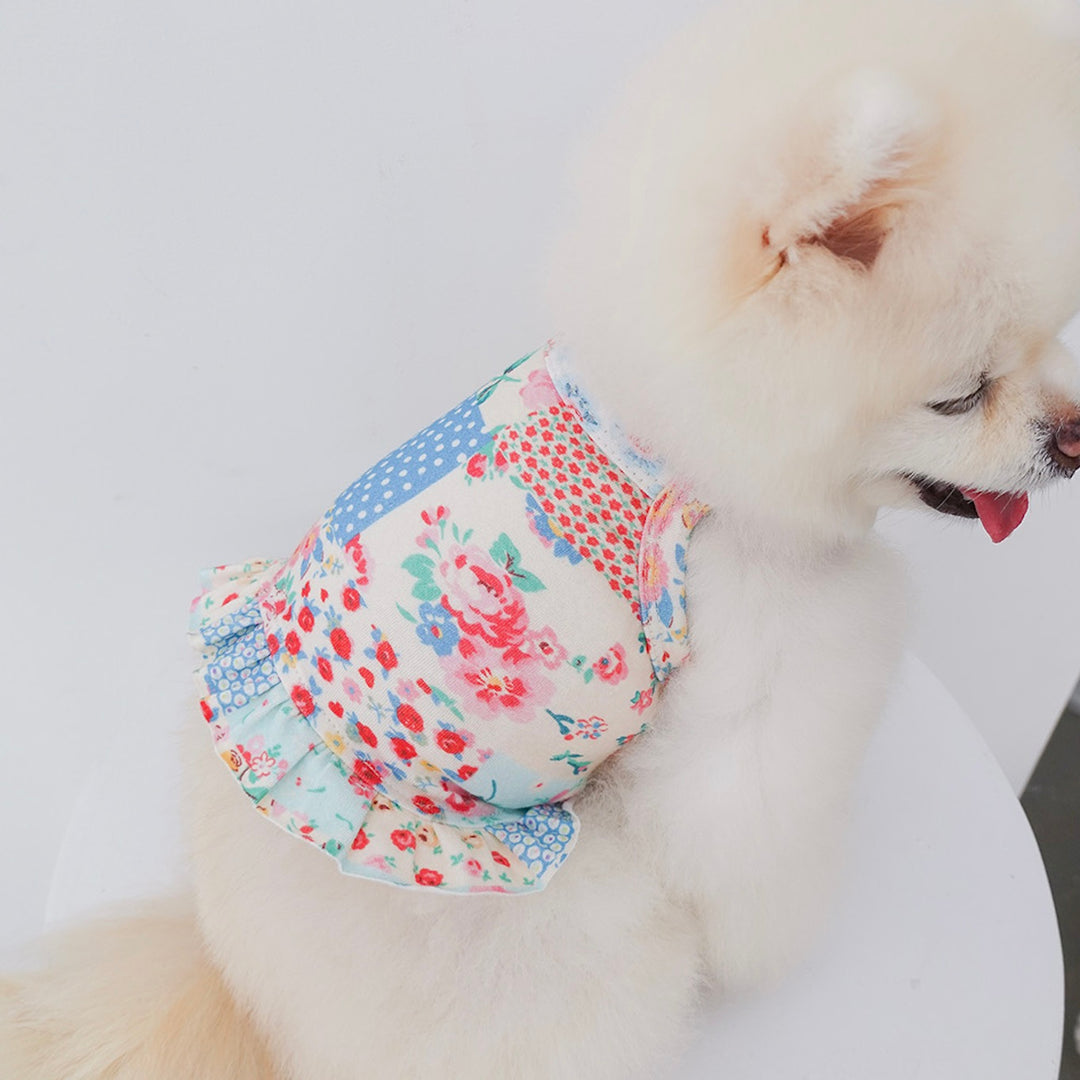 ※予約販売【noutti】Patchwork Frill Crop Top