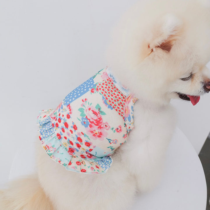 ※予約販売【noutti】Patchwork Frill Crop Top