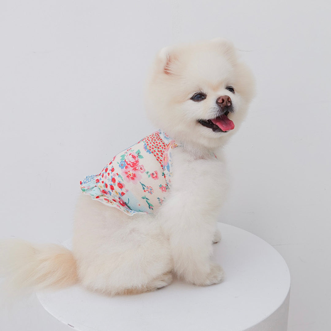 ※予約販売【noutti】Patchwork Frill Crop Top