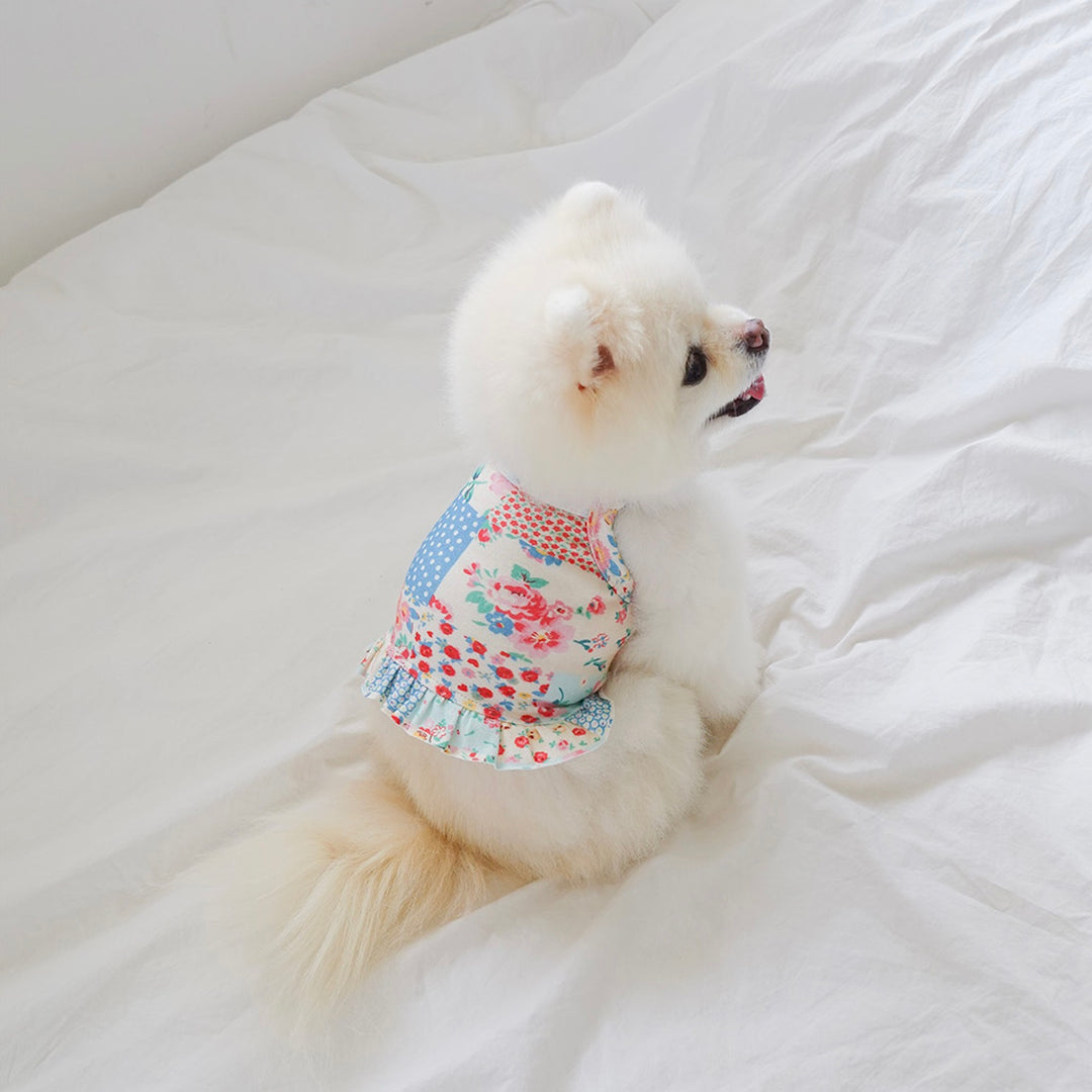 ※予約販売【noutti】Patchwork Frill Crop Top