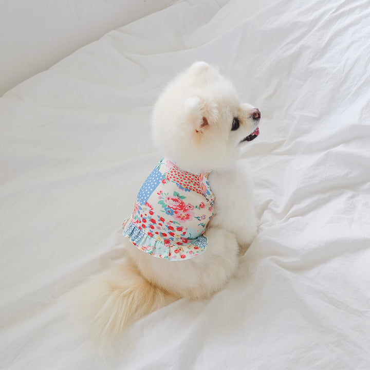 ※予約販売【noutti】Patchwork Frill Crop Top