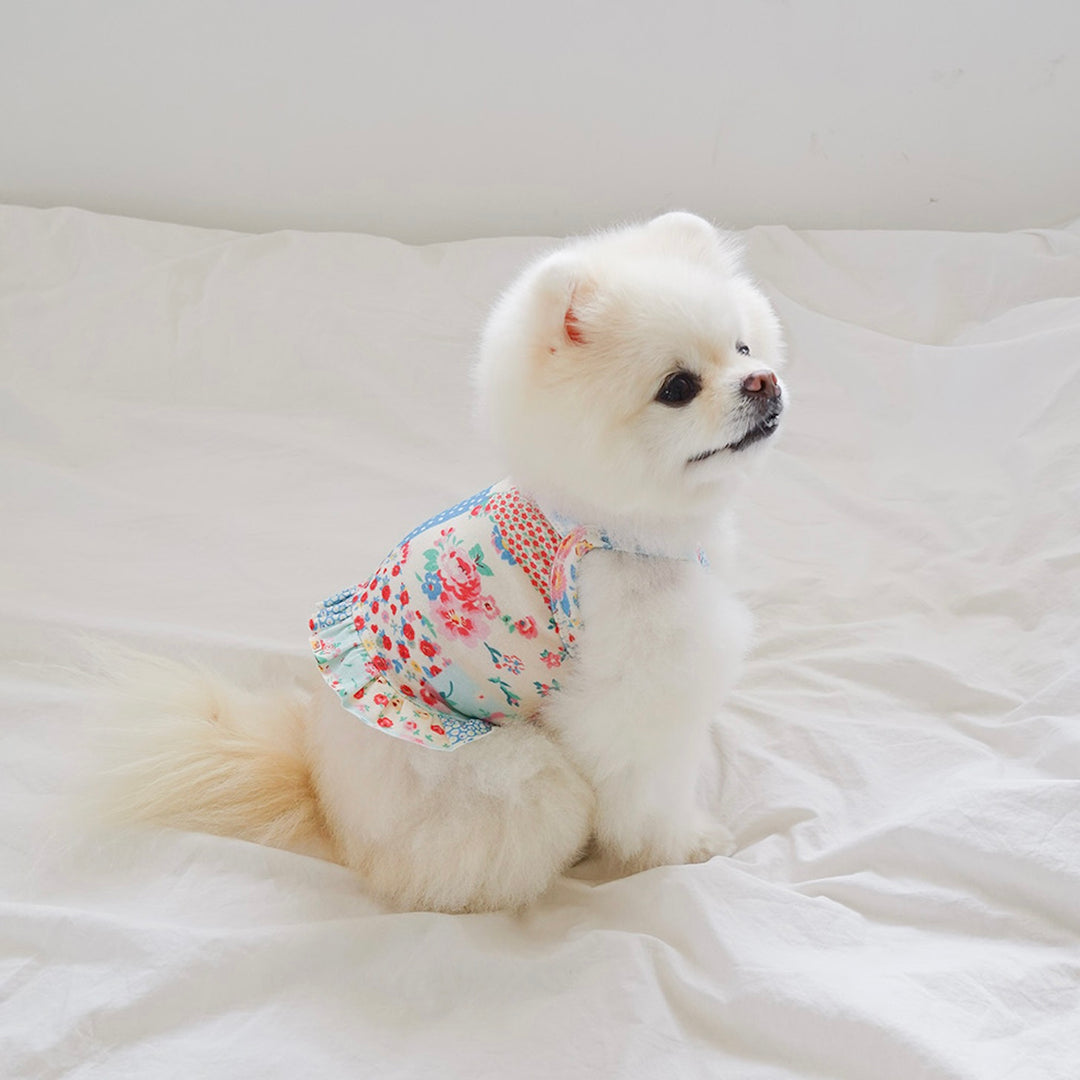 ※予約販売【noutti】Patchwork Frill Crop Top