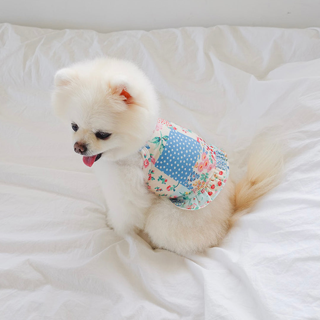 ※予約販売【noutti】Patchwork Frill Crop Top