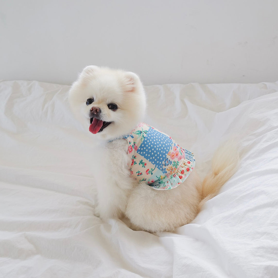 ※予約販売【noutti】Patchwork Frill Crop Top