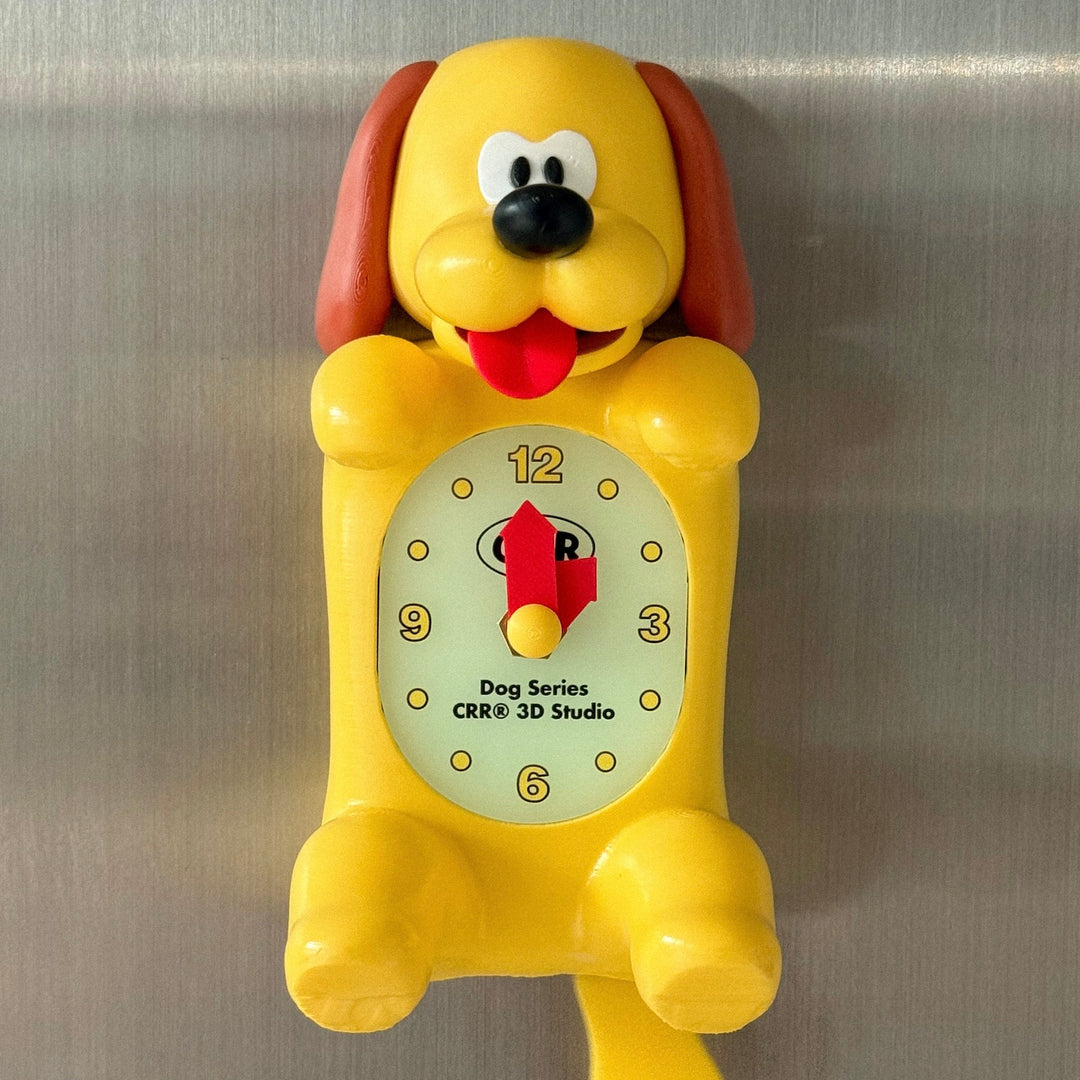 ※予約販売【CRR】Shaketail Out the Tongue Mini Wall Clock（Yellow Dog）