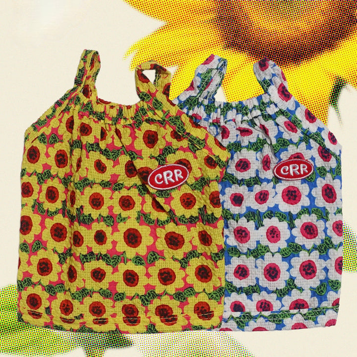 ※予約販売【CRR】Flower Pop Strap Top（Yellow）