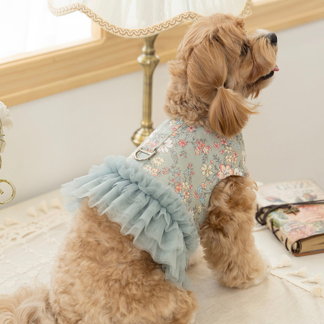 ※予約販売【Bailey】Evelyn Flower Harness - Leash set（Khaki）｜犬用ハーネス