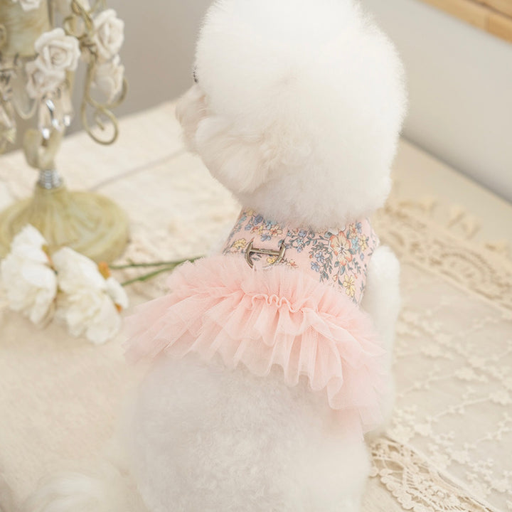 ※予約販売【Bailey】Evelyn Flower Harness - Leash set（Khaki）｜犬用ハーネス