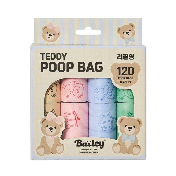 ※予約販売【Bailey】Teddy Poop Bag - 8ロール（120枚）
