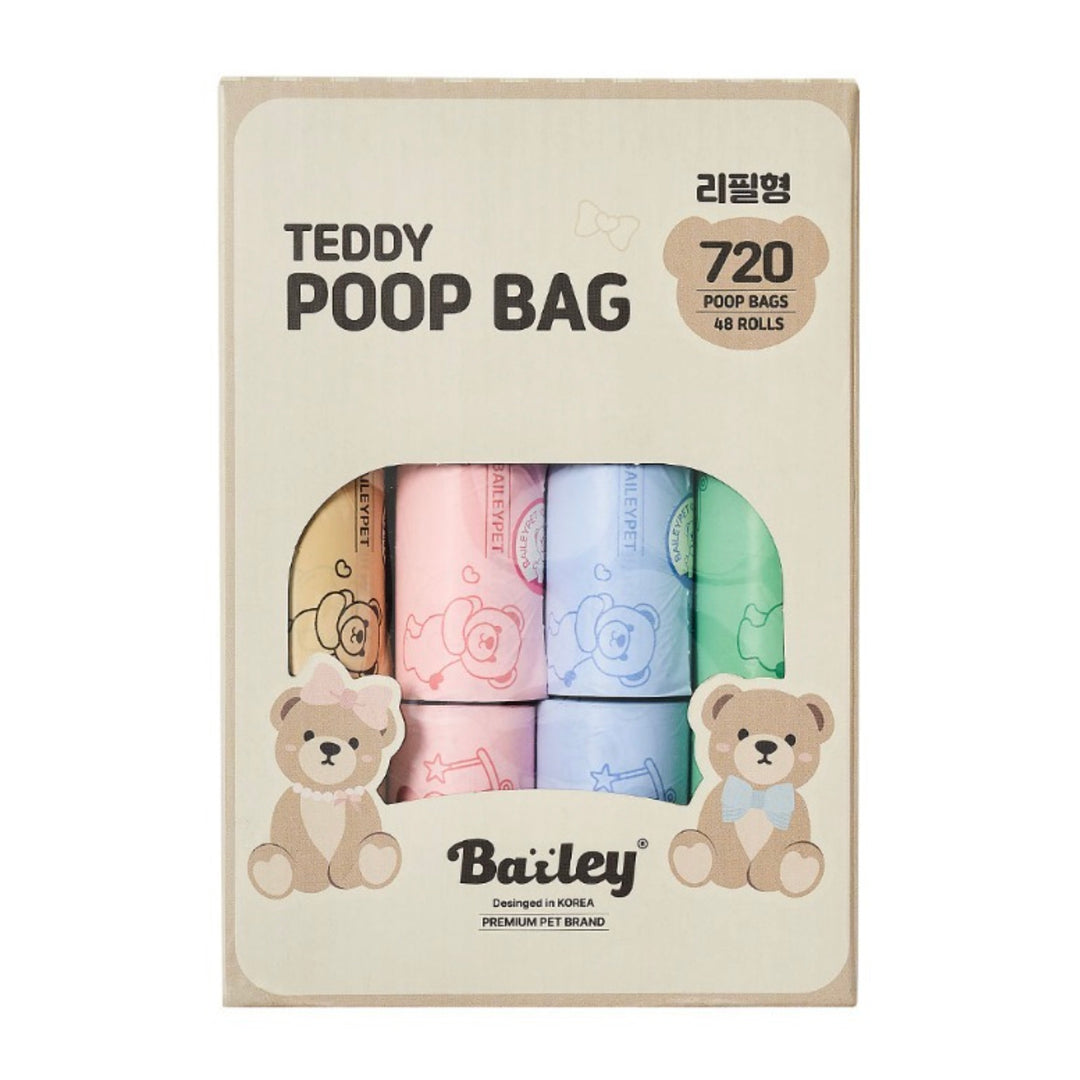 ※予約販売【Bailey】Teddy Poop Bag - 48ロール（720枚）
