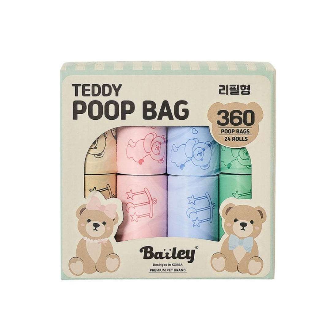 ※予約販売【Bailey】Teddy Poop Bag - 24ロール（360枚）