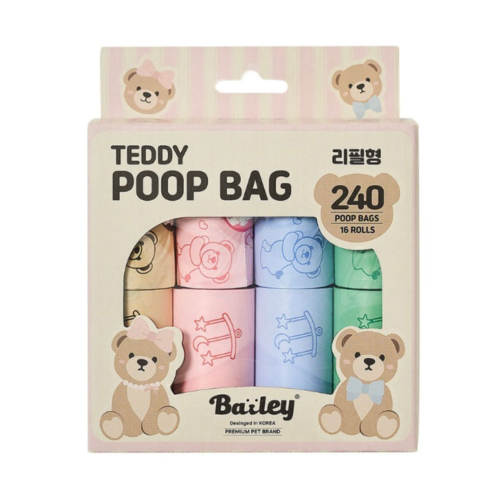 ※予約販売【Bailey】Teddy Poop Bag - 16ロール（240枚）