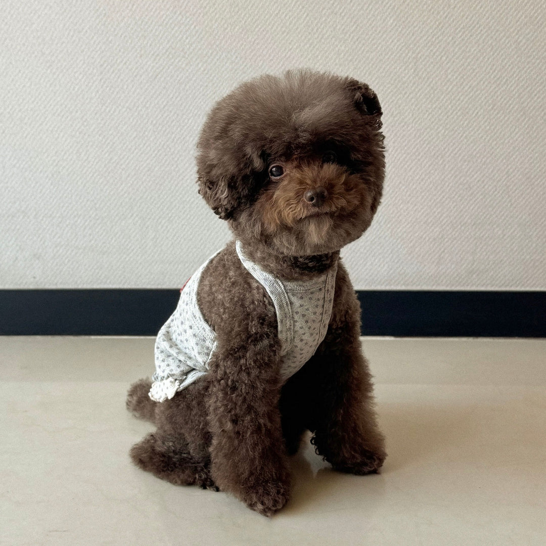 ※予約販売【CRR】Flower Layered Mango Top（Melange Gray）