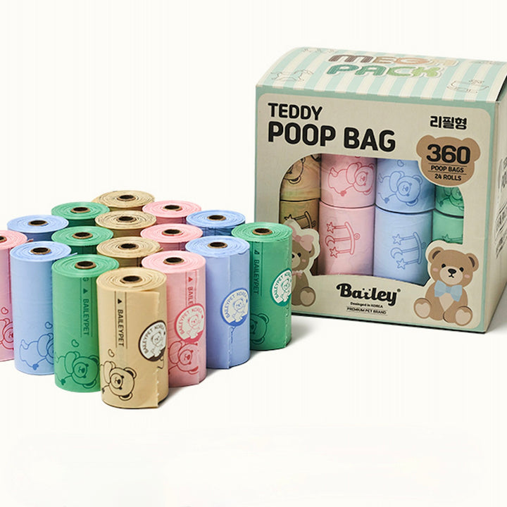 ※予約販売【Bailey】Teddy Poop Bag - 16ロール（240枚）