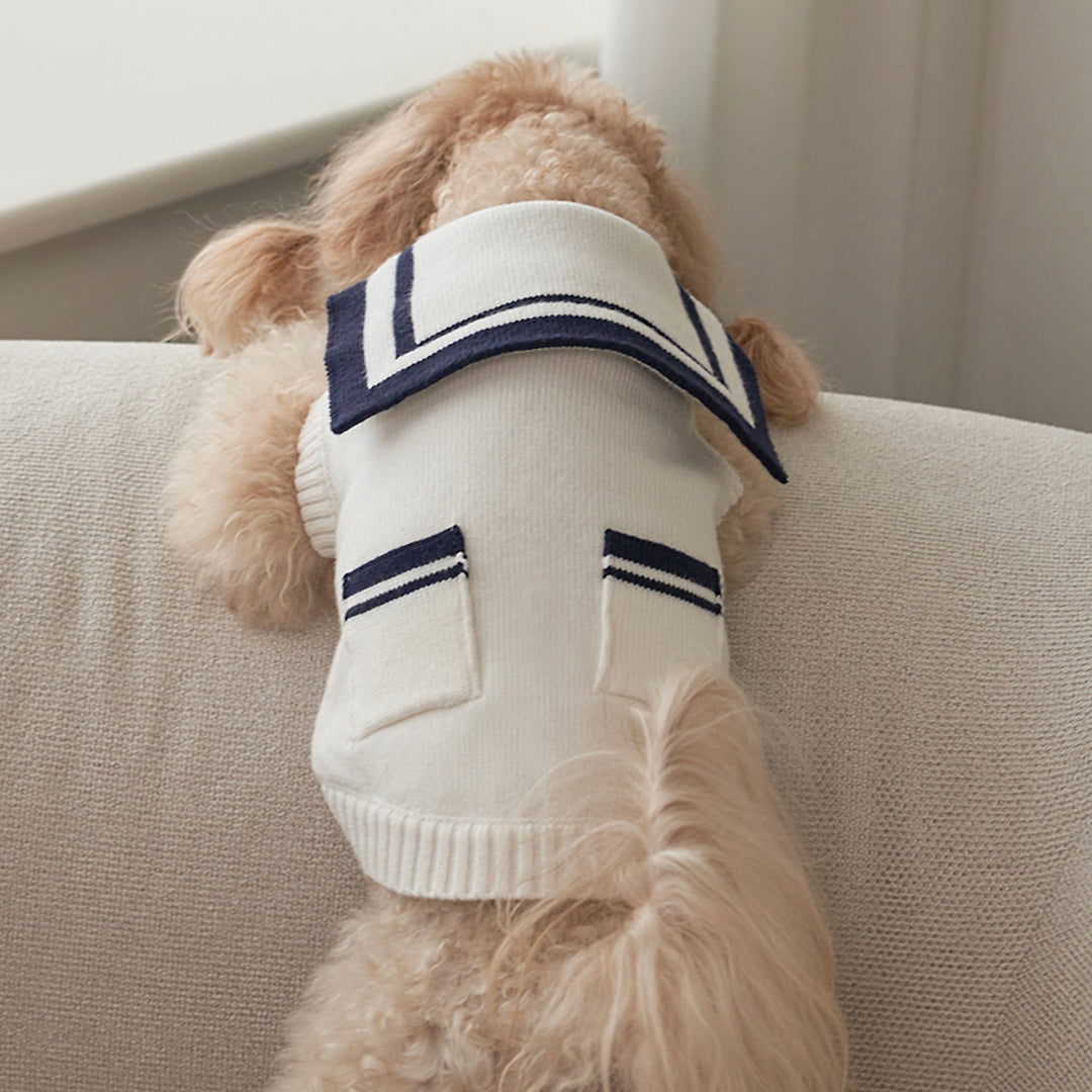 ※予約販売【Bailey】Sailor Pocket Knit（White）