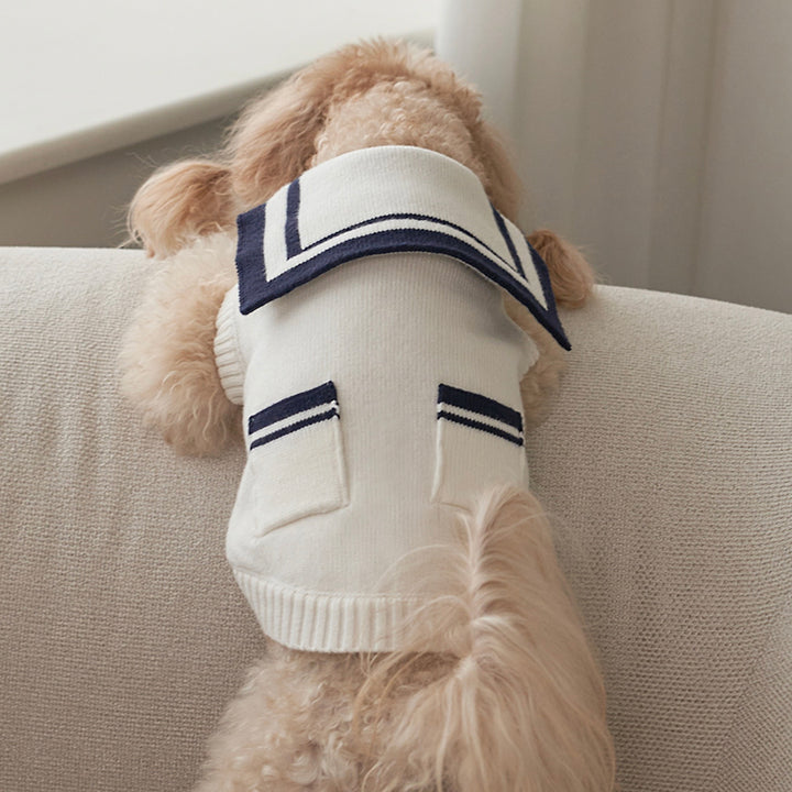 ※予約販売【Bailey】Sailor Pocket Knit（White）