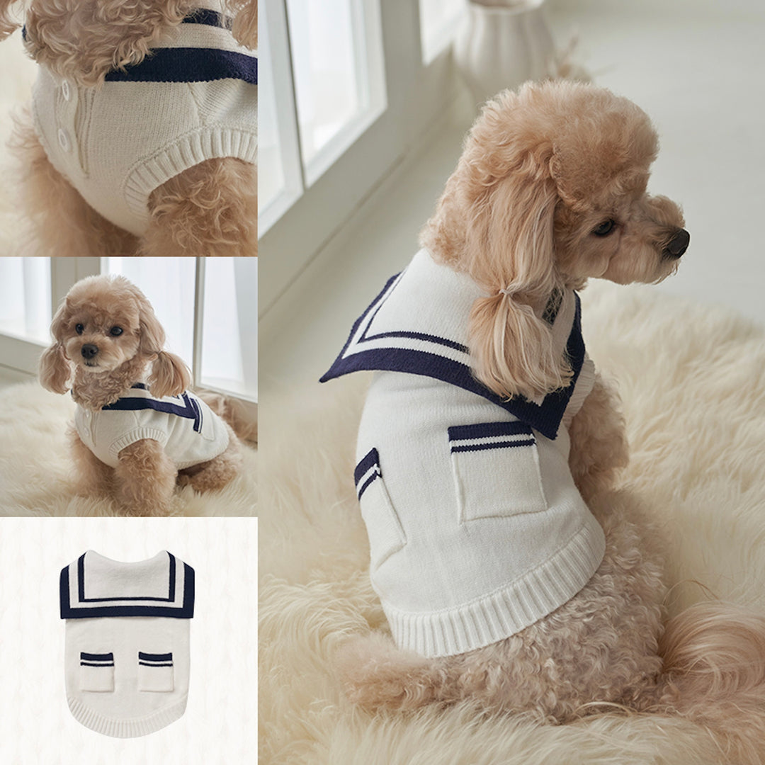 ※予約販売【Bailey】Sailor Pocket Knit（White）