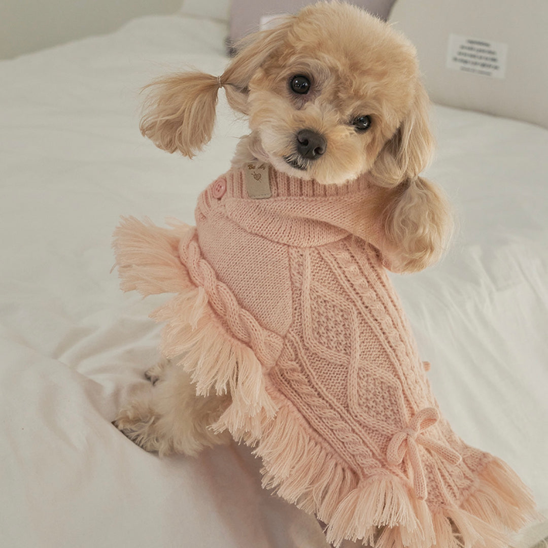 ※予約販売【Bailey】Breeze Knit Poncho（Pink）