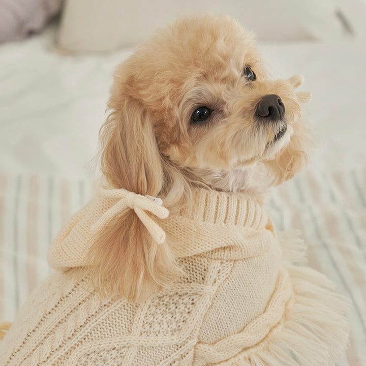 ※予約販売【Bailey】Breeze Knit Poncho（Ivory）