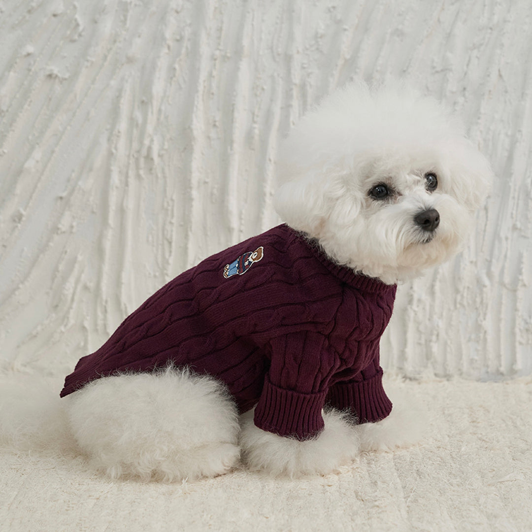 ※予約販売【Bailey】Teddy Pullover Knit（Burgundy）