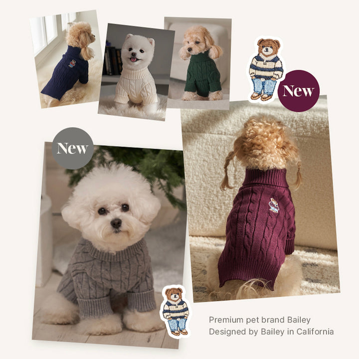 ※予約販売【Bailey】Teddy Pullover Knit（Gray）