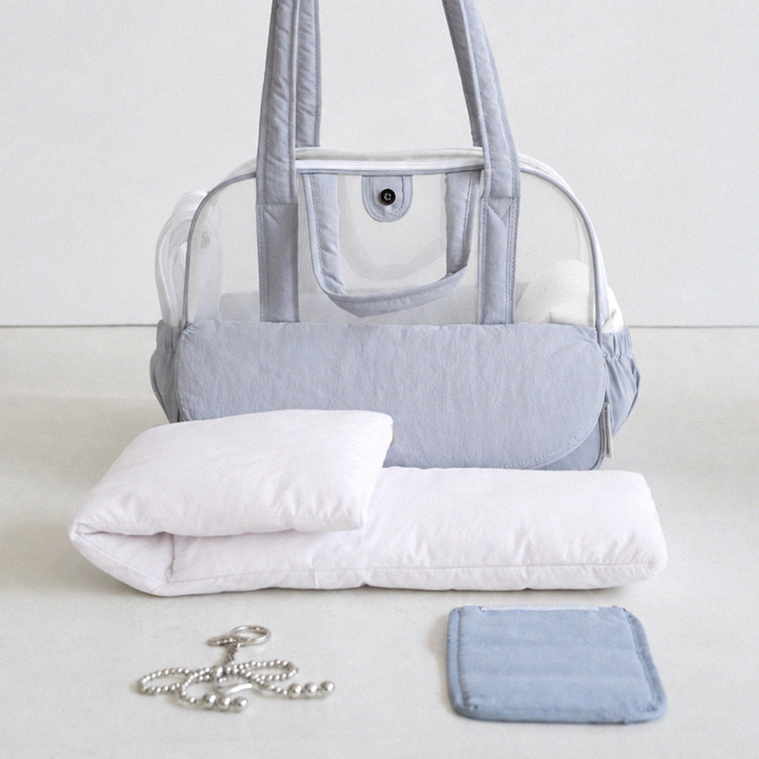 ※予約販売【a tous moments】Frou Frou Bag - Dusty Sky（Cushion + Shoulder Pad Set）｜犬用バッグ