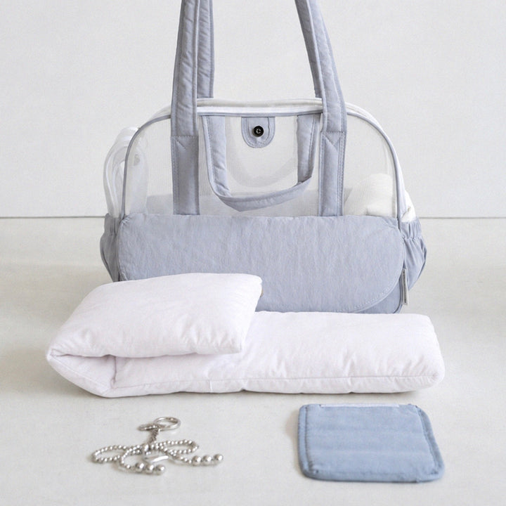 ※予約販売【a tous moments】Frou Frou Bag - Dusty Sky（Cushion + Shoulder Pad Set）｜犬用バッグ