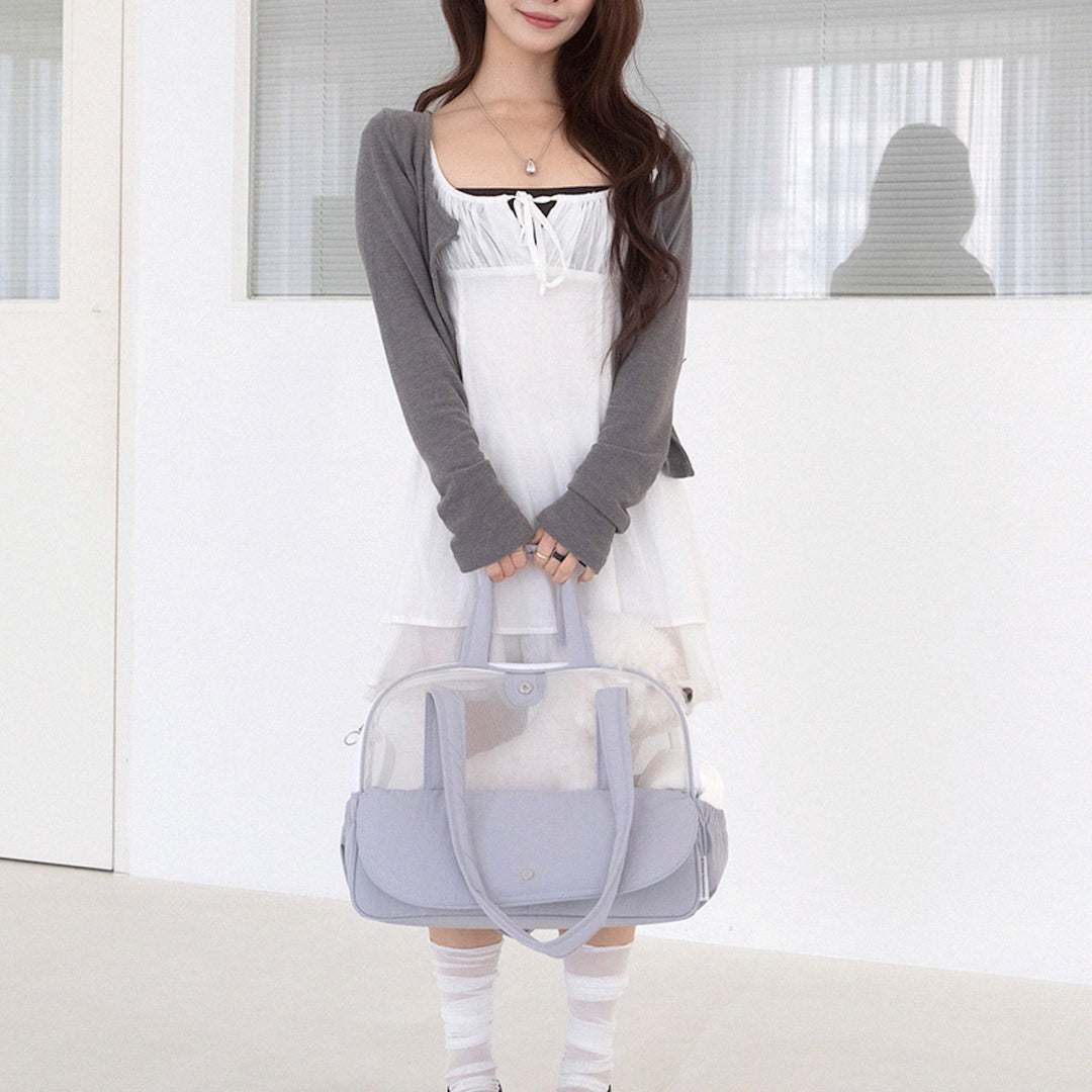 ※予約販売【a tous moments】Frou Frou Bag - Dusty Sky（Cushion + Shoulder Pad Set）｜犬用バッグ