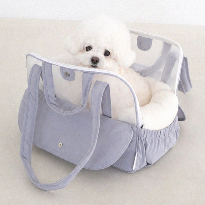 ※予約販売【a tous moments】Frou Frou Bag - Dusty Sky（Cushion + Shoulder Pad Set）｜犬用バッグ