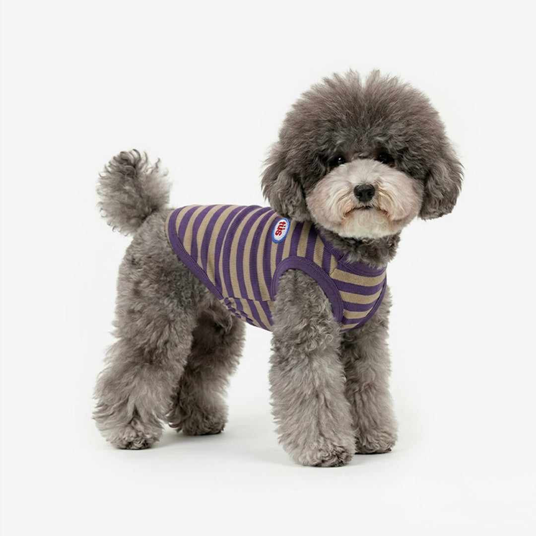 ※予約販売【TUSTUS】Ribbed Stripe Sleeveless（Violet）