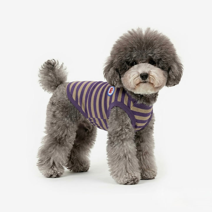 ※予約販売【TUSTUS】Ribbed Stripe Sleeveless（Violet）