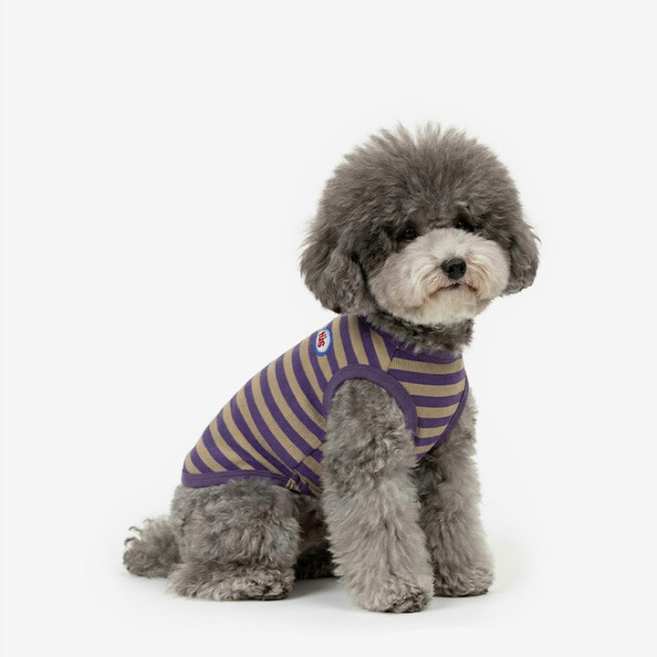 ※予約販売【TUSTUS】Ribbed Stripe Sleeveless（Violet）