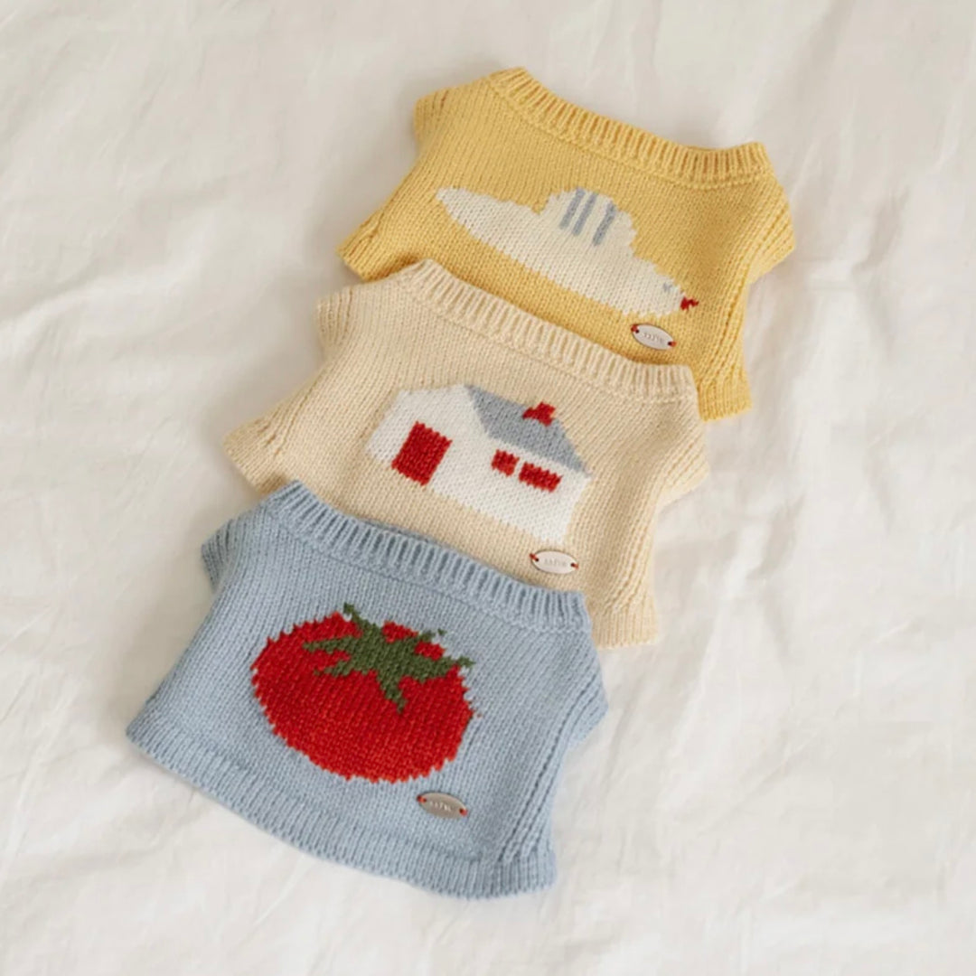 ※予約販売【ssfw】Tiny Garden Knit Bib（3colors）