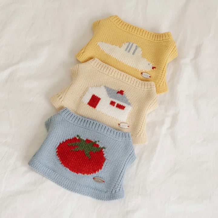 ※予約販売【ssfw】Tiny Garden Knit Bib（3colors）