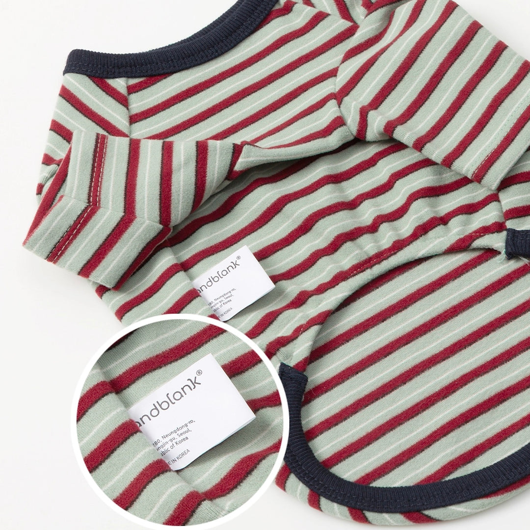 ※予約販売【andblank】A Stitch SoftWarm Stripe Short Sleeve（Green）