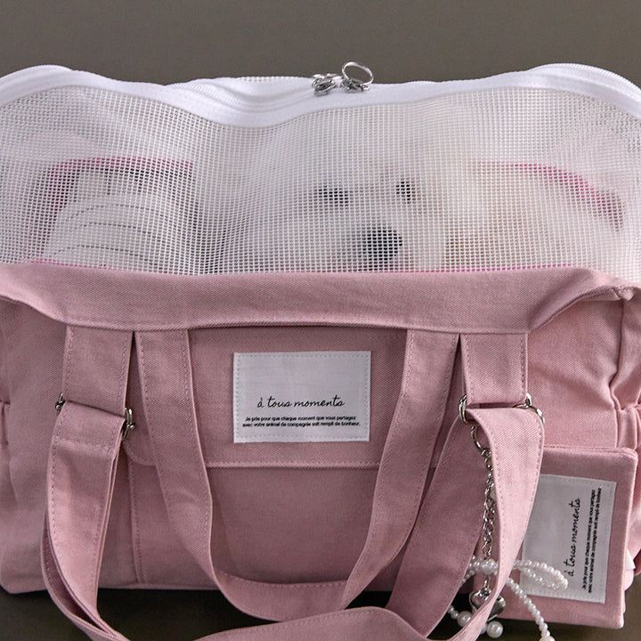 ※予約販売【a tous moments】Partir bag - Powder Pink（Cushion + Shoulder Pad Set）｜犬用バッグ