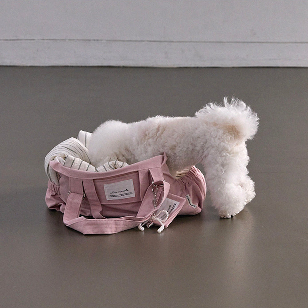 ※予約販売【a tous moments】Partir bag - Powder Pink（Cushion + Shoulder Pad Set）｜犬用バッグ