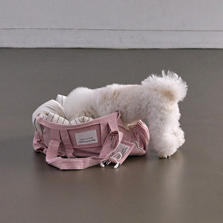 ※予約販売【a tous moments】Partir bag - Powder Pink（Cushion + Shoulder Pad Set）｜犬用バッグ